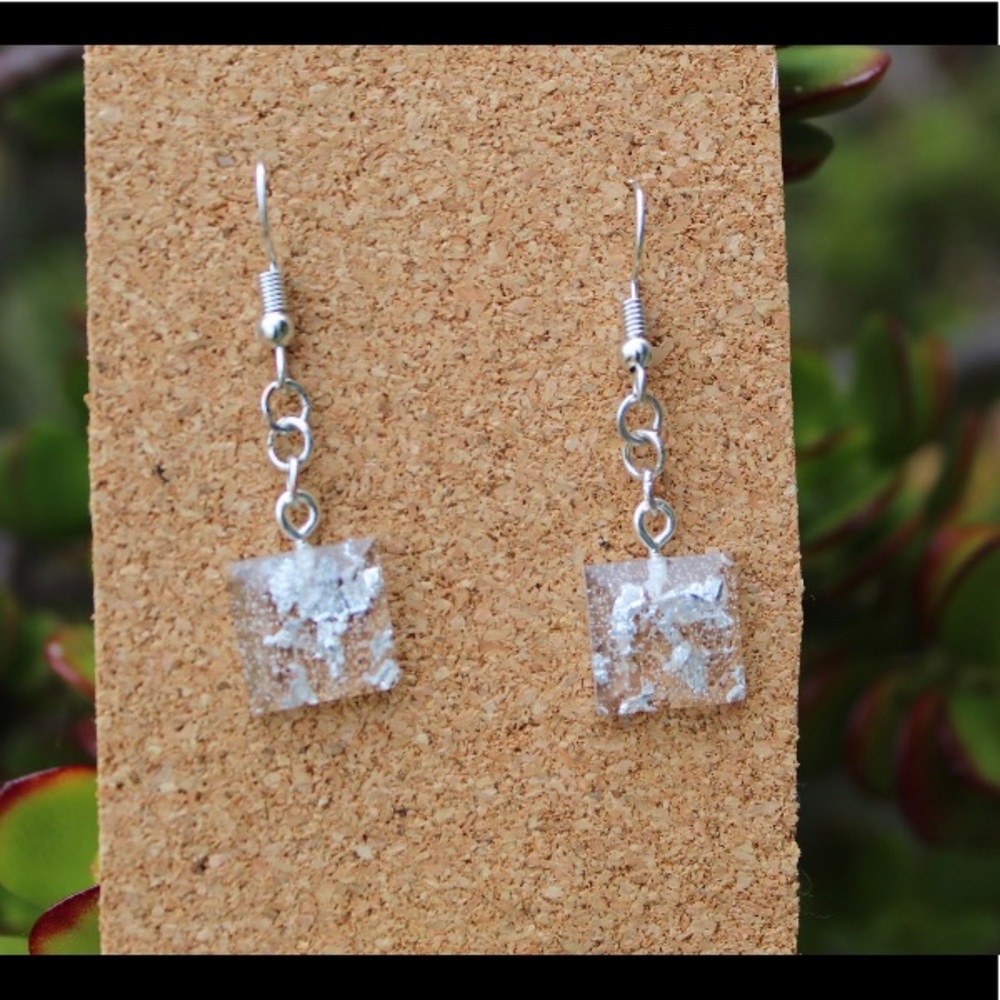 Silver and Clear Earrings